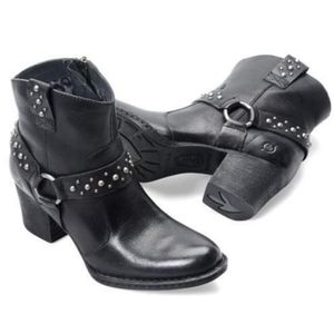 Born slatter black harness studded ankle boots